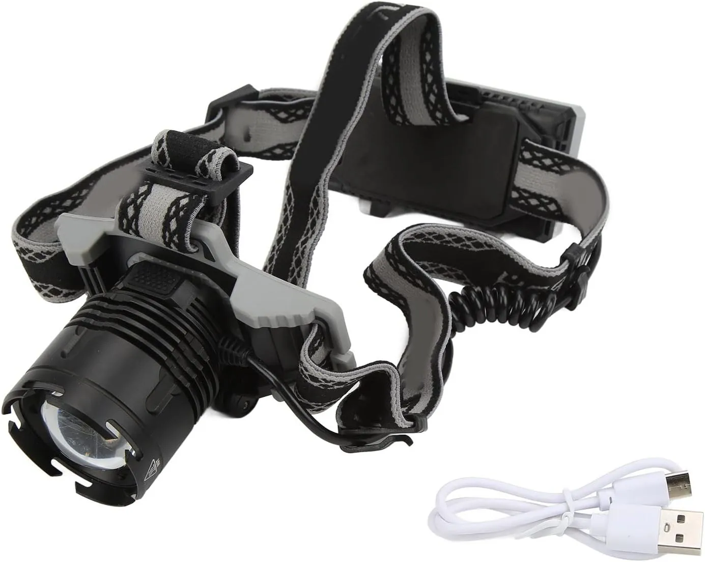 Headlamp XHP70 Headband Flashlight with USB Charging Hard Light and Digital Display Zooming Ideal for Outdoor Activities Like Mountaineering Fishing and Night Cycling Comf