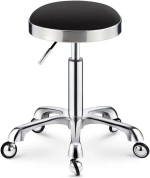 Heavy Duty Adjustable Height Work Shop Stool, Load-Bearing 440 Ib Round Rolling Stool Swivel Salon Hairdressing Makeup Stool with Wheels That are Not Easy to Wrap Ha Blac,Green (Black)