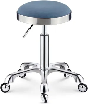 Heavy Duty Adjustable Height Work Shop Stool, Load-Bearing 440 Ib Round Rolling Stool Swivel Salon Hairdressing Makeup Stool with Wheels That are Not Easy to Wrap Ha Blac,Green (Blue)