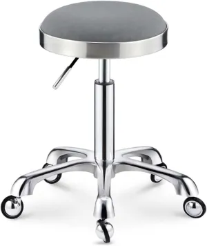 Heavy Duty Adjustable Height Work Shop Stool, Load-Bearing 440 Ib Round Rolling Stool Swivel Salon Hairdressing Makeup Stool with Wheels That are Not Easy to Wrap Ha Blac,Green (Grey)