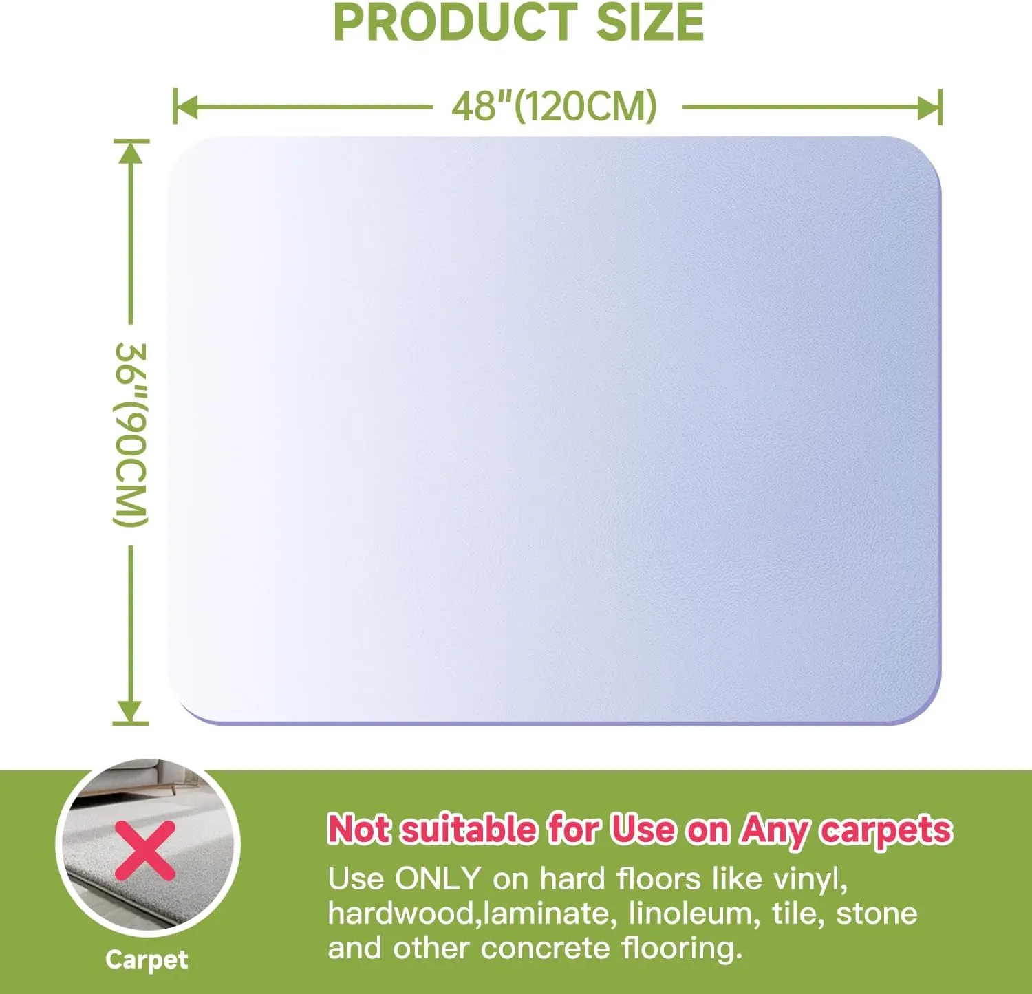 Heavy-Duty Clear Chair Mat for Hardwood Floors
