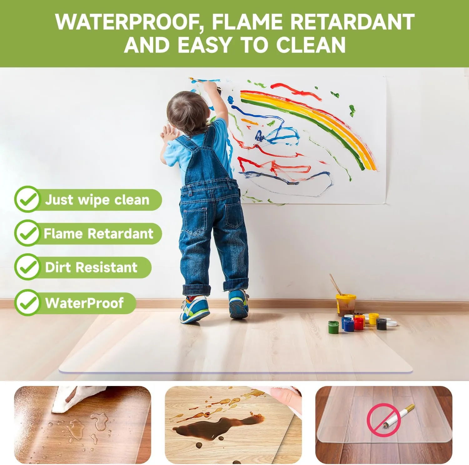Heavy-Duty Clear Chair Mat for Hardwood Floors
