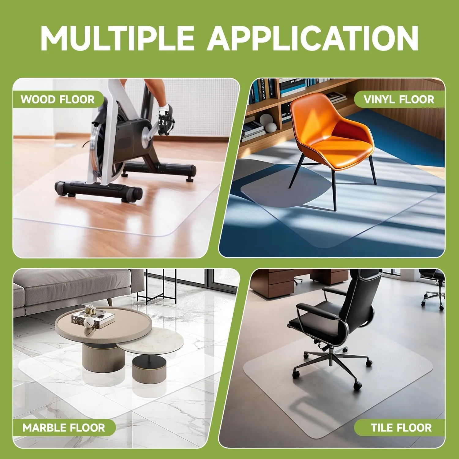 Heavy-Duty Clear Chair Mat for Hardwood Floors