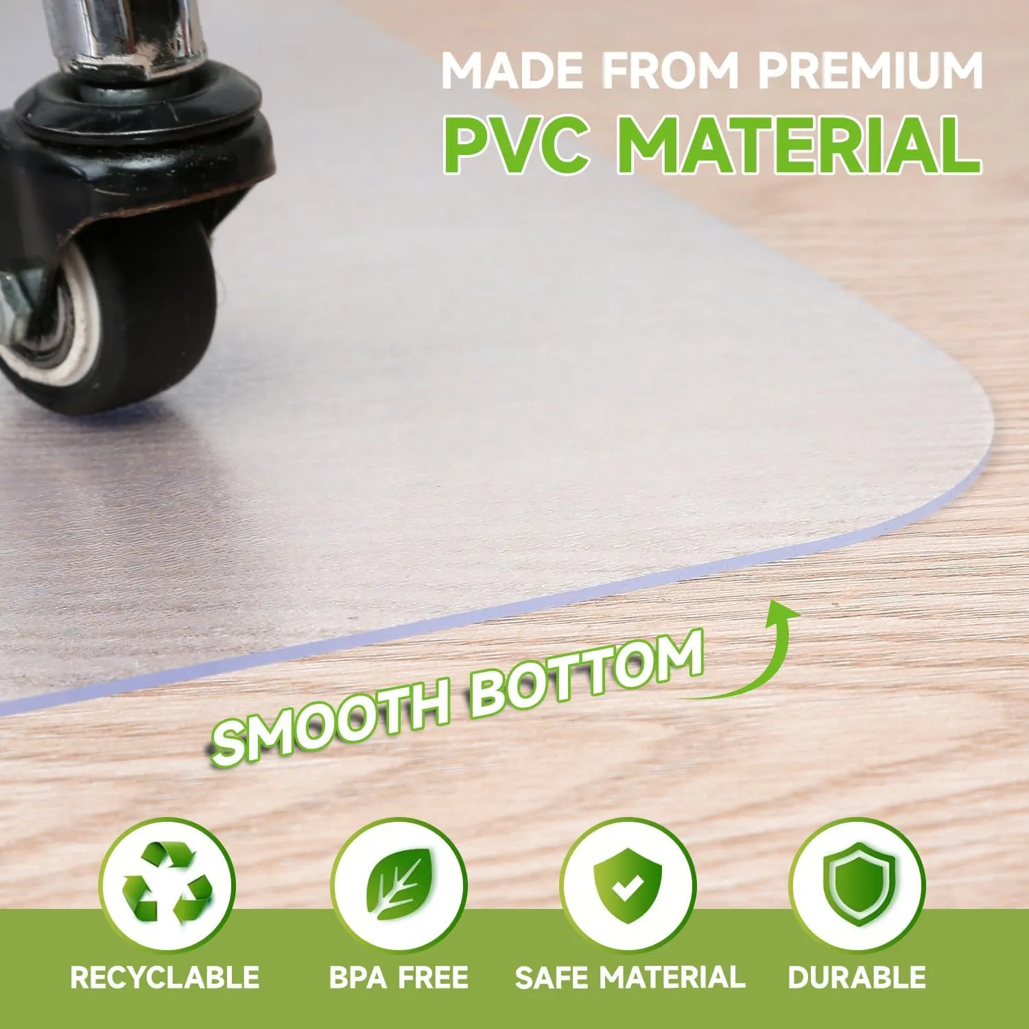 Heavy-Duty Clear Chair Mat for Hardwood Floors