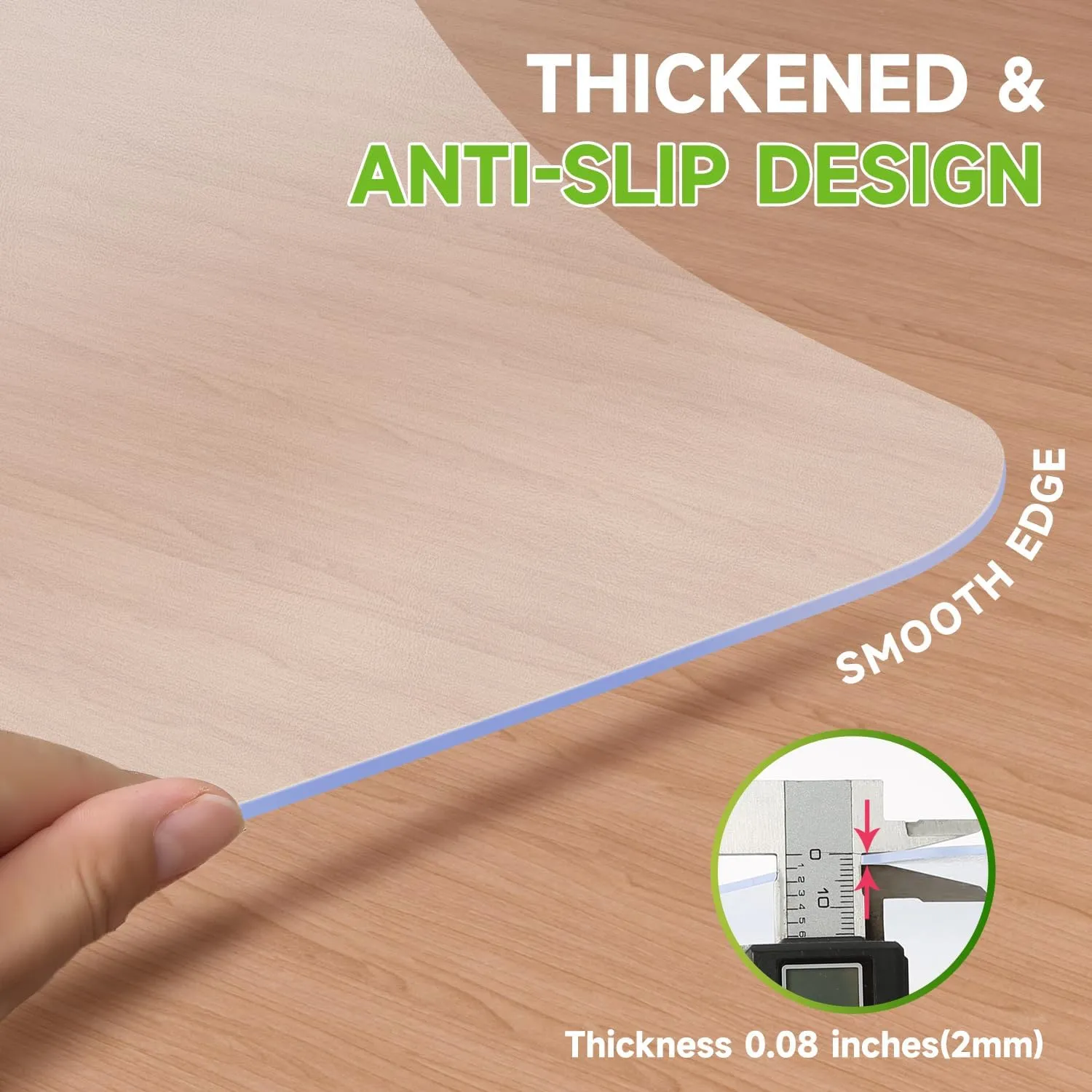Heavy-Duty Clear Chair Mat for Hardwood Floors