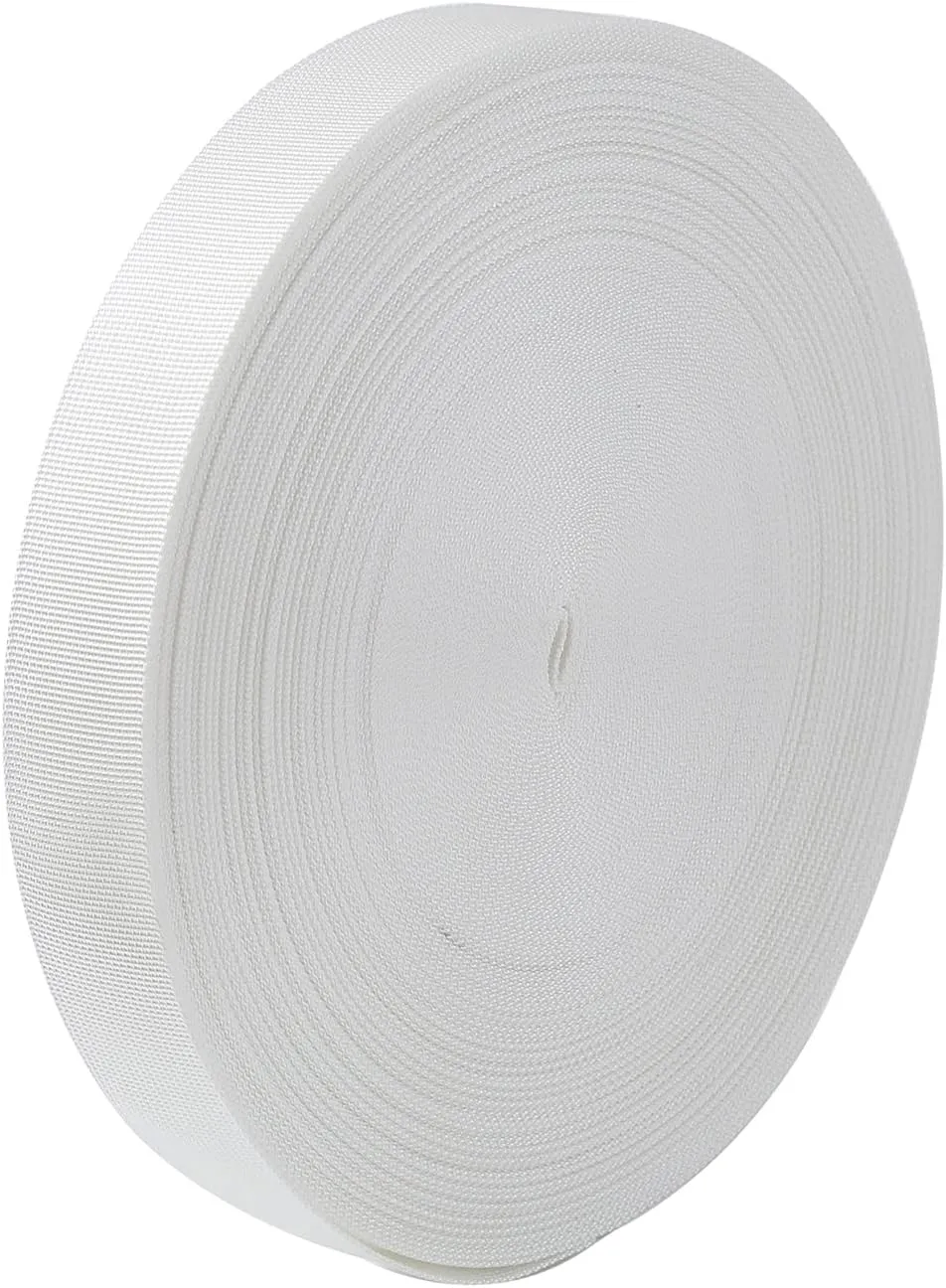 Heavy Duty Nylon Webbing - 1.5 Inch Nylon Strapping for Outdoor DIY Gear Repair, 1.5 Inch by 10, 25, or 50 Yards (50 Yard, 1.5'' White)