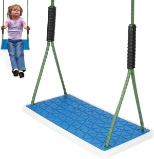 Heavy Duty Swing Seat Non-Slip with Tree Rope Adjustable Swing Set Accessories Replacement for Kids Outdoor Backyard Playground Jungle Gym(Blue)