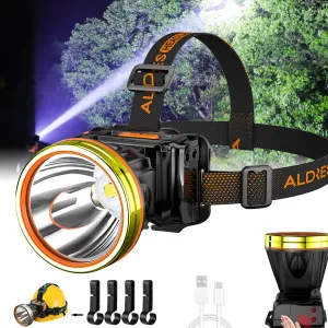 High Power LED Headlamp Super Bright Adult Motion Sensor Headlight Spotlight Waterproof Rechargeable Outdoor Hunting Light Flashlight Portable Head lamp for Fishing Camping Hiking