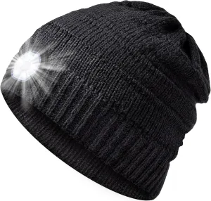 HIGHEVER LED Beanie Hat with Light: Christmas Stocking Stuffers for Men Adult Winter Gift