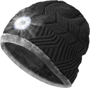 HIGHEVER LED Beanie Hat with Light: Christmas Stocking Stuffers for Men Adult Winter Gift