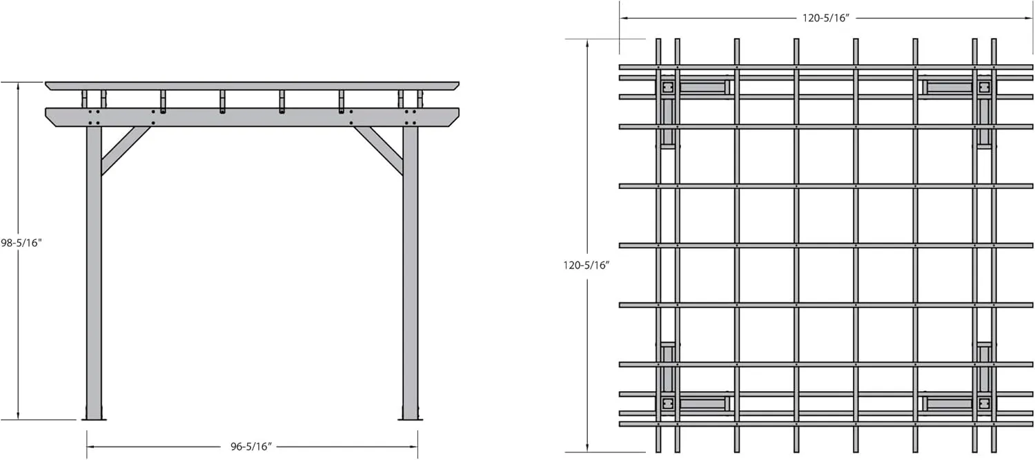highwood Bodhi Made in America10 x 10 Pergola, Coastal Teak