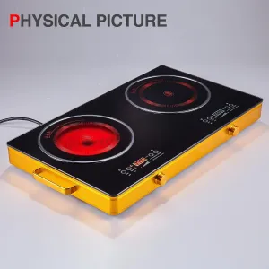 Hoffmans Induction Cooker 2 Burner – Infrared Hot Plate Stove with Touch Panel & Dial Controls