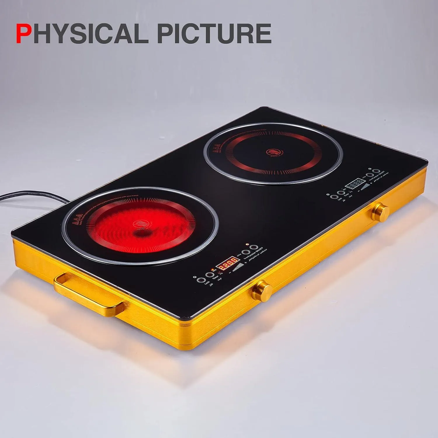 Hoffmans Induction Cooker 2 Burner – Infrared Hot Plate Stove with Touch Panel & Dial Controls