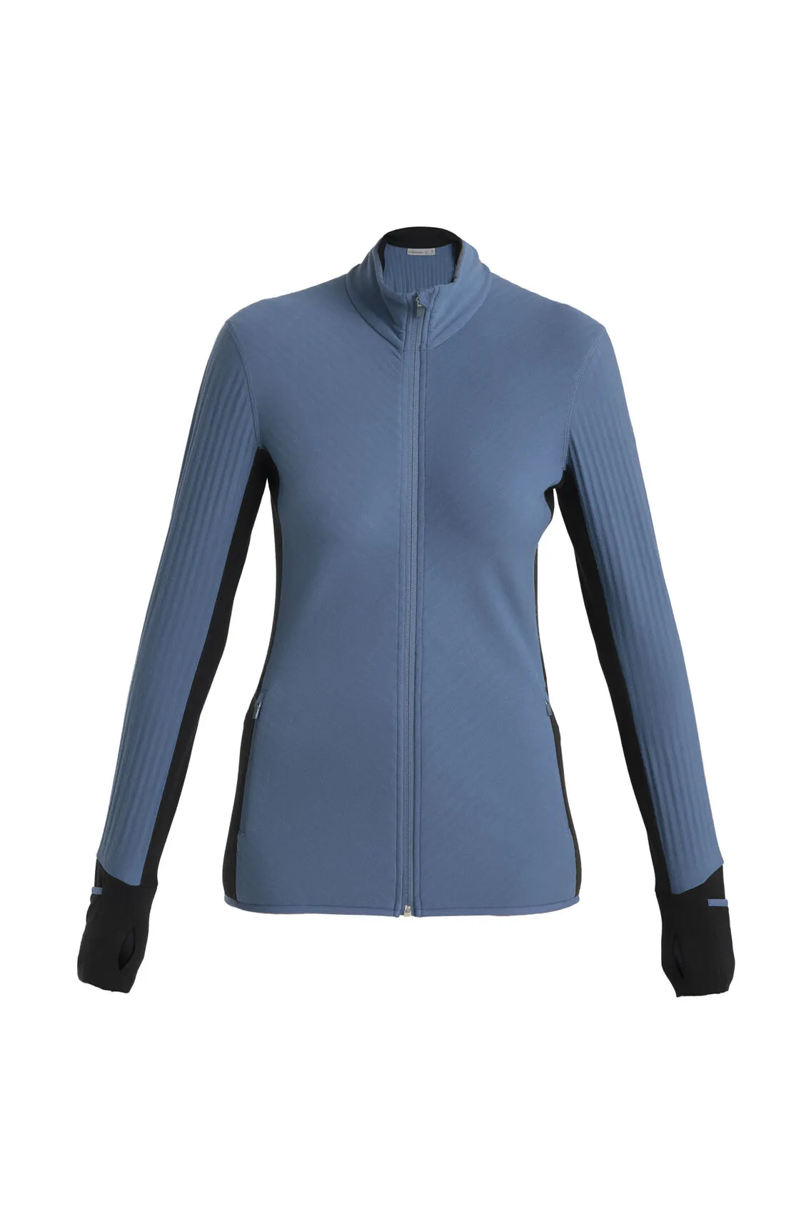 Icebreaker Womens Descender LS Zip Dawn/Black