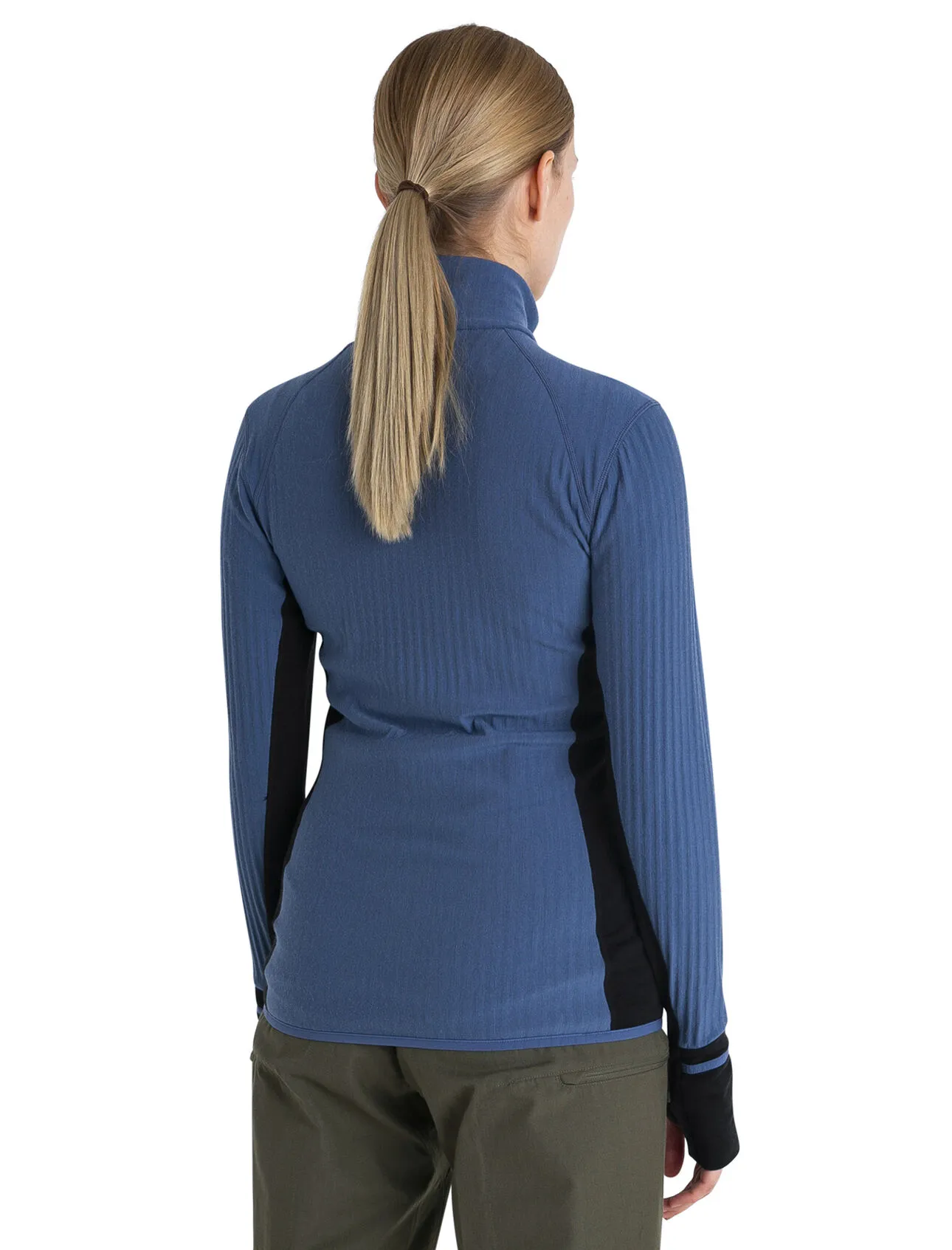 Icebreaker Womens Descender LS Zip Dawn/Black