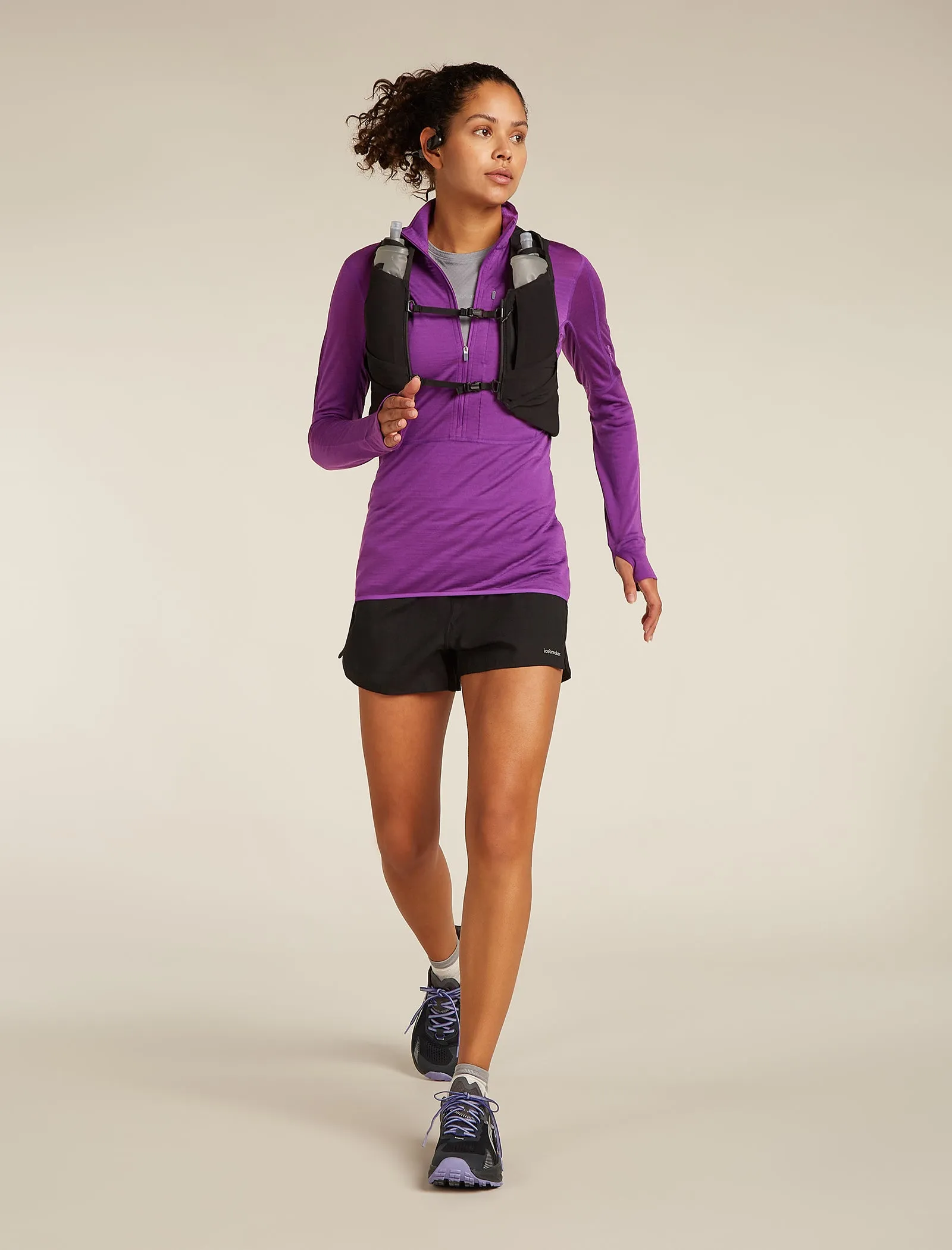 Icebreaker Womens Merino Blend 200 RealFleece Descender Long Sleeve Half Zip