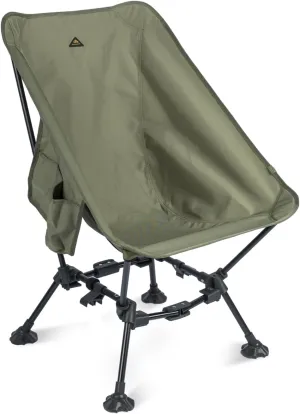 iClimb Two-Heights Light Compact Comfortable Camping Folding Beach Chair with Anti-Sinking Large Feet and Carry Bag