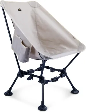iClimb Two-Heights Light Compact Comfortable Camping Folding Beach Chair with Anti-Sinking Large Feet and Carry Bag