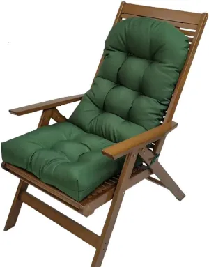 Indoor/Outdoor Rocking Chair Cushion Waterproof 43.3×19.7in-All Weather Patio&High Back Chair Cushions with Ties,Thicken Outdoor Garden Furniture Chair Pads Replacement (Dark Green)