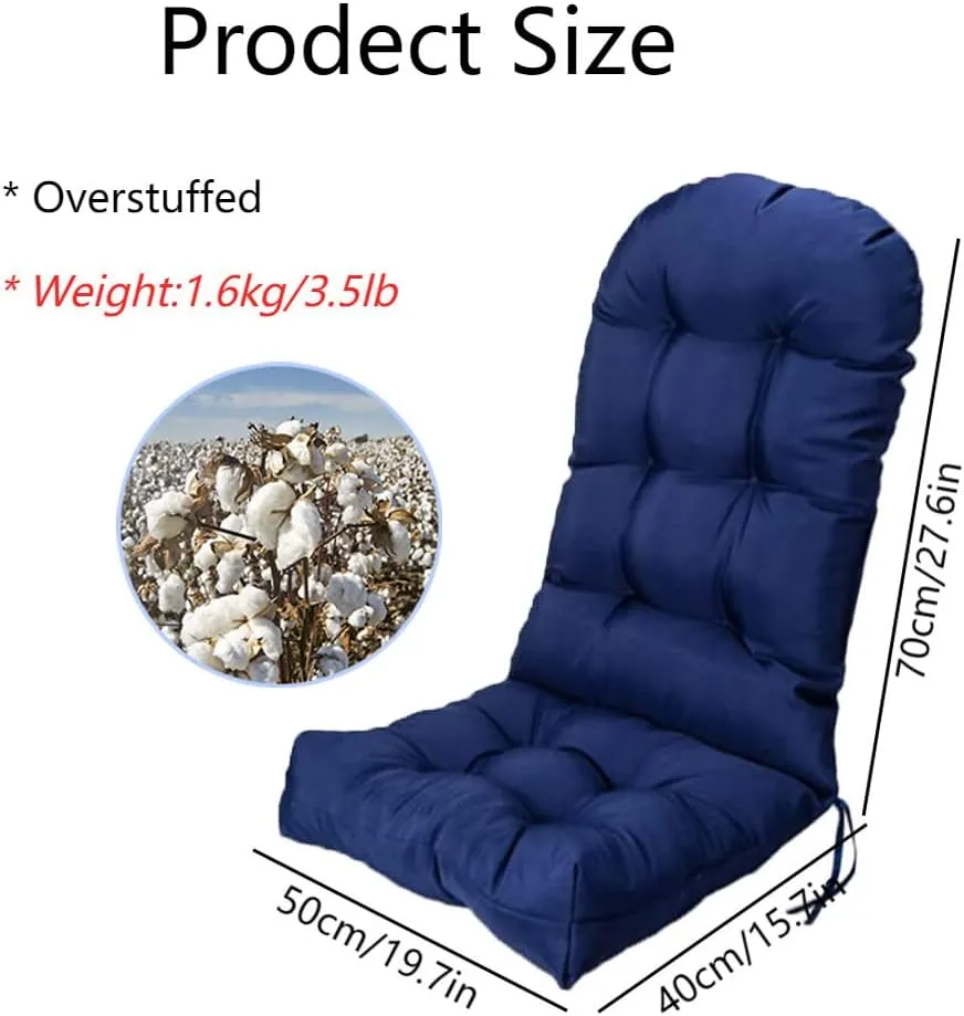 Indoor/Outdoor Rocking Chair Cushion Waterproof 43.3×19.7in-All Weather Patio&High Back Chair Cushions with Ties,Thicken Outdoor Garden Furniture Chair Pads Replacement (Hawaiian)