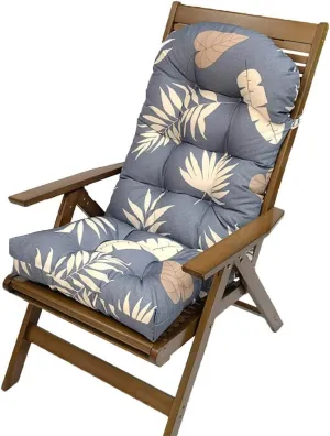 Indoor/Outdoor Rocking Chair Cushion Waterproof 43.3×19.7in-All Weather Patio&High Back Chair Cushions with Ties,Thicken Outdoor Garden Furniture Chair Pads Replacement (Leaf)