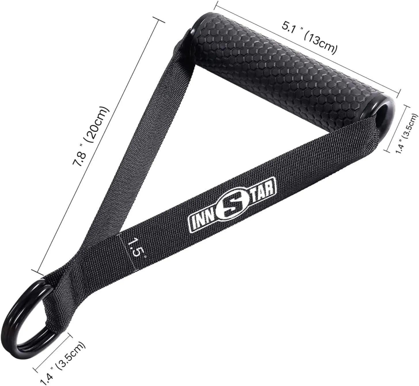 INNSTAR Upgraded Heavy Duty Exercise Handles, Cable Machine Attachments Resistance Bands With Solid ABS Core Grips, Fitness Strap Stirrup Handle Cable Attachment