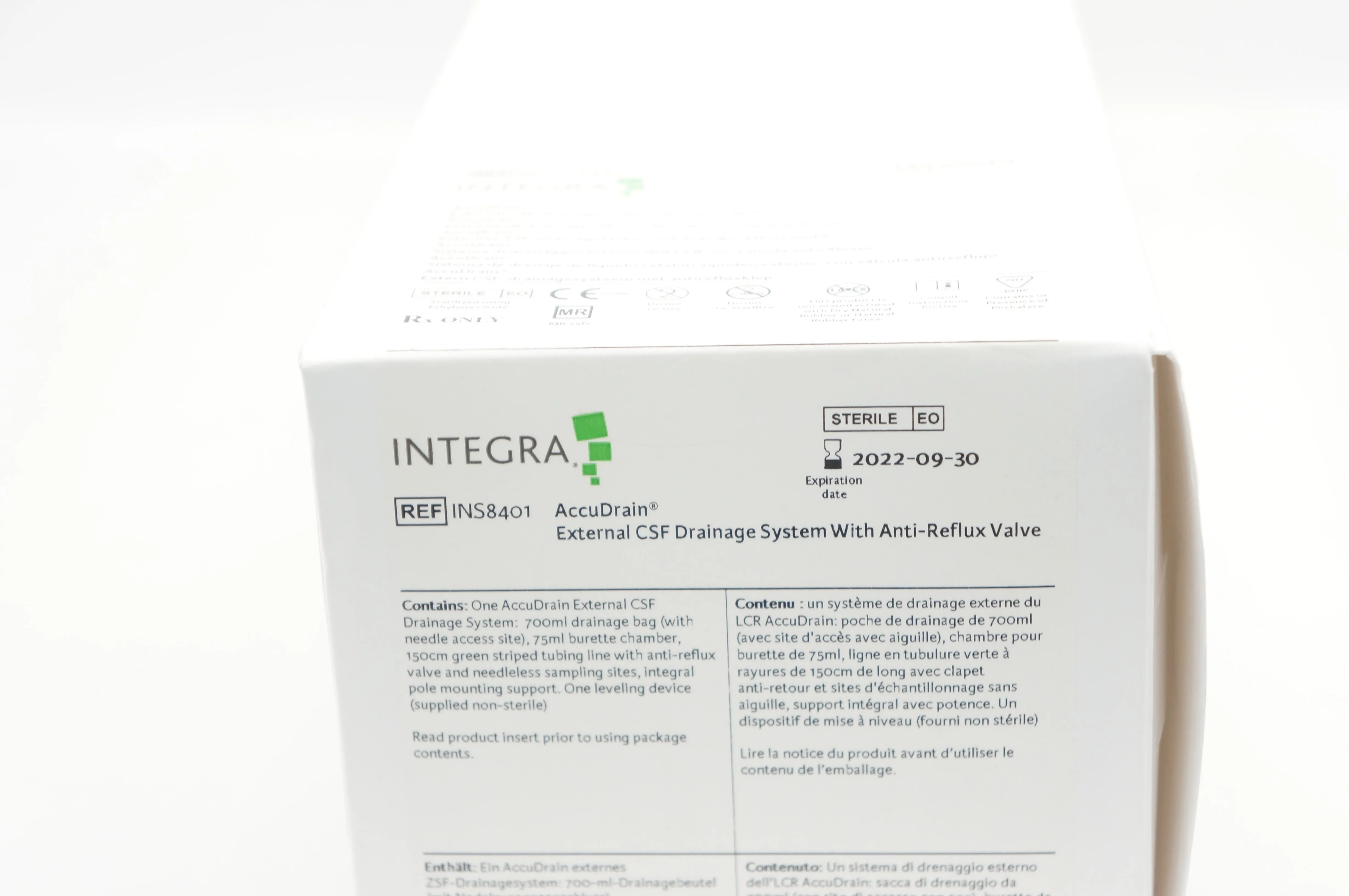 Integra INS8401 AccuDrain External CSF Drainage System With Anti-Reflux Valve(x)