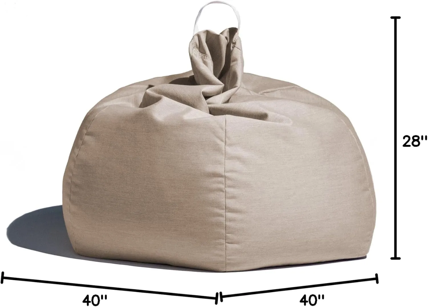 Jaxx Kiss Bean Bag Chair | Casual Poolside & Patio Seating | Sunbrella, Flax Beige
