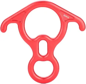 JEOZBM 50 Kn Figure 8 Descender, Stainless Steel Figure 8 Belay Device, Belay Device W/Bent-Ears, Rappelling Devices for Rock Climbing Working Aloft, Etc
