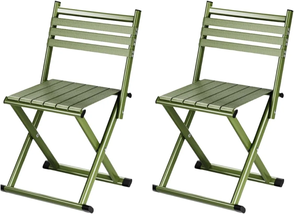 Jinsi Nan] Fishing Chair, 16 inch Portable Camping Chair, Folding Camping Chair, Suitable for Outdoor Activities Such as Camping and Fishing. (2 Pieces)