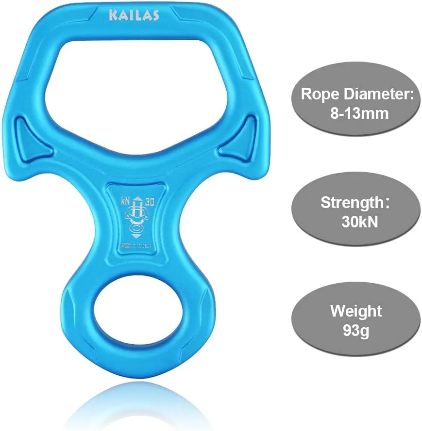 KAILAS Rescue Figure 8 Descender with Ears/Horns Rappelling Gear Belay Device Climbing Skills