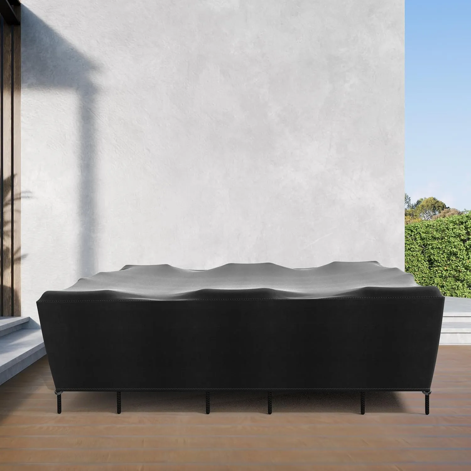 KHOMO GEAR - Patio Table & Chair Set Cover - Durable and Water Resistant Outdoor Furniture Cover (88”L x 58”W x 25”H)