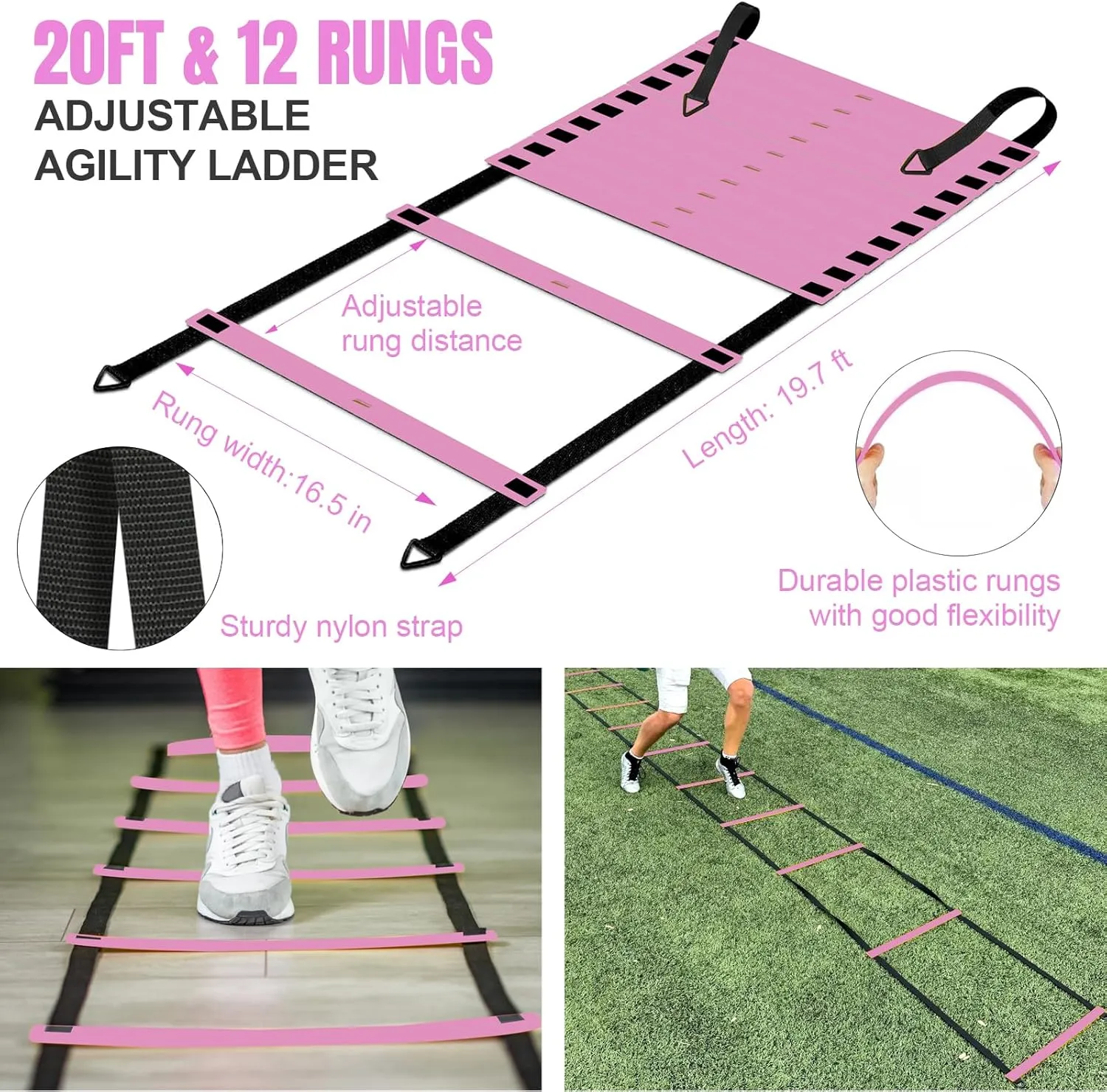 Kids Soccer Goals for Backyard Set, Portable Toddler Soccer Goal 2 of 4x3 ft, 6x4 ft, 7x5 ft, Soccer Training Equipment, Pop Up Soccer Net Kit with Size 4 Soccer Ball, Youth Games, Outdoor Sports Play