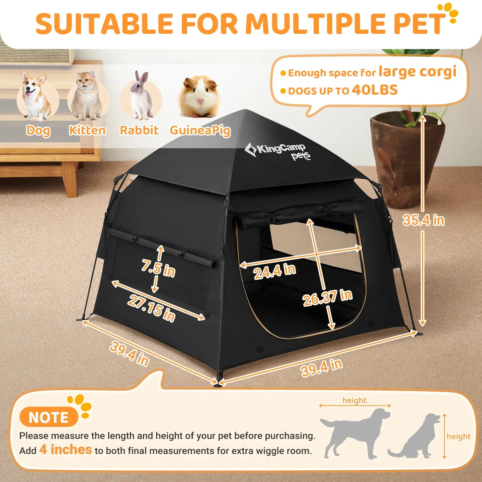 Kingcamp Foldable Dog Tent Dog Playpen
