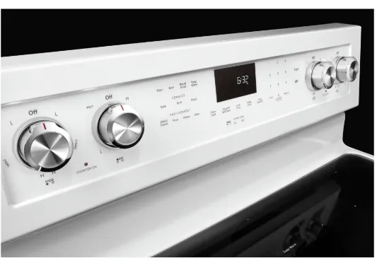 KitchenAid YKFEG500EWH Range, 30 inch Exterior Width, Electric, Self Clean, Convection, 5 Burners, 6.4 cu. ft. Capacity, Storage Drawer, 1 Ovens, White colour True European Convection