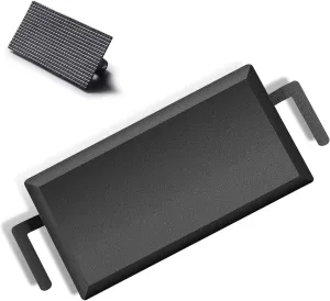 Large Carbon Steel Griddle Comes with Grill Press, Vegetable Oil Pre-seasoned Nitride Coating Process, Double Burner Griddle Compatible with Grill, Gas Stove, Electric Range, Induction, and Oven