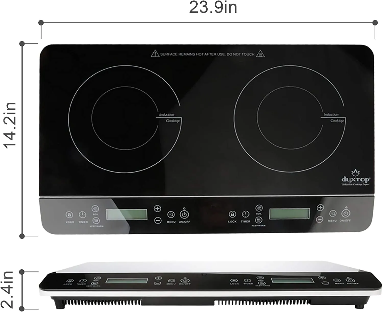 LCD Portable Double Induction Cooktop 1800W Digital Electric Countertop Burner Sensor Touch Stove