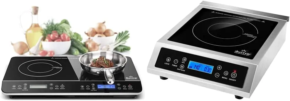 LCD Portable Double Induction Cooktop 1800W Digital Electric Countertop Burner Sensor Touch Stove