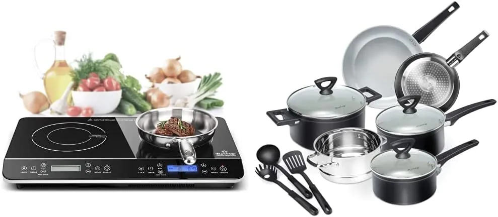 LCD Portable Double Induction Cooktop 1800W Digital Electric Countertop Burner Sensor Touch Stove