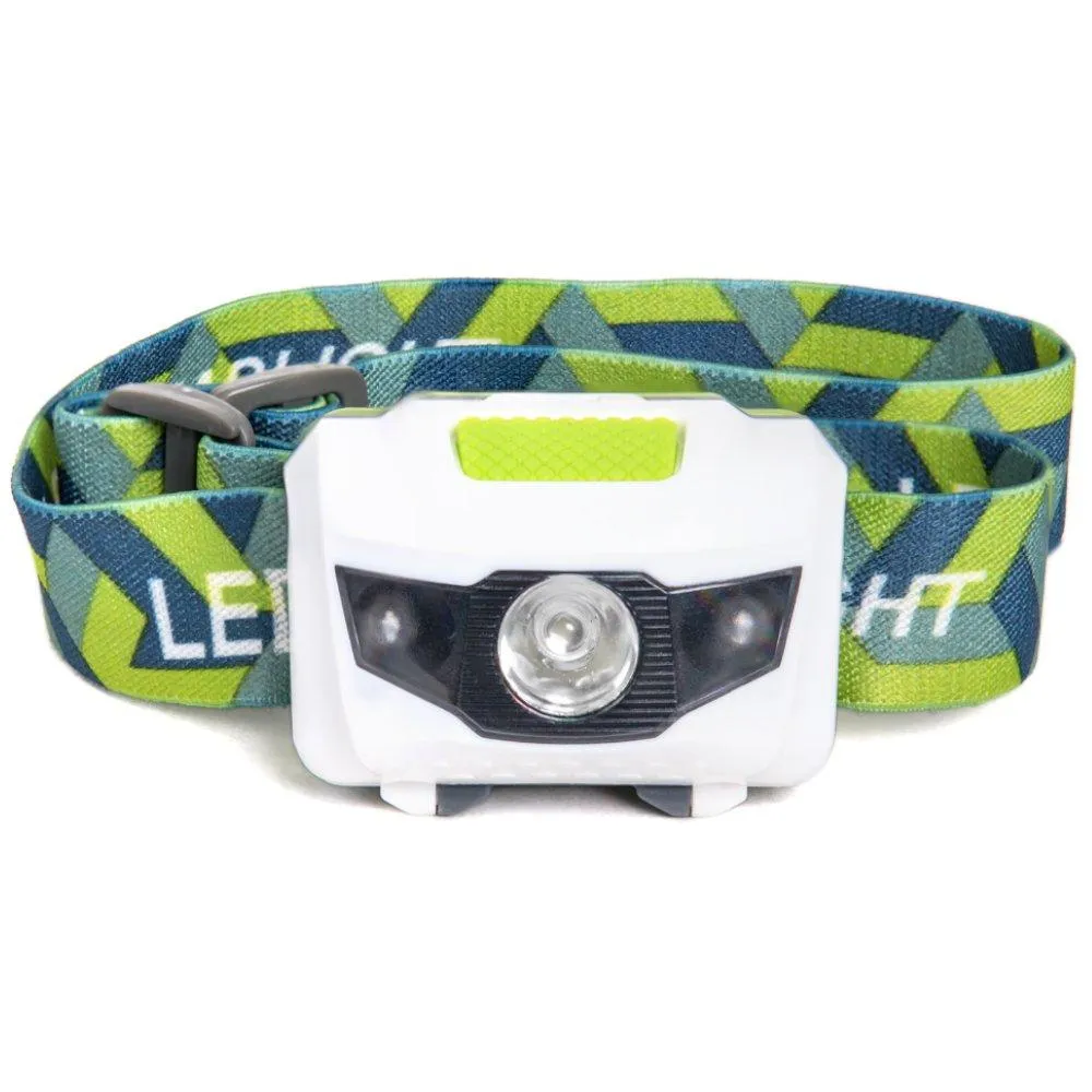 LED Headlamp Flashlight - Great for Camping, Hiking, Dog Walking, Kids, One of The Lightest (2.6 oz) White Cree Headlight, Water & Shock Resistant   Red Strobe, 3 AAA Batteries Included