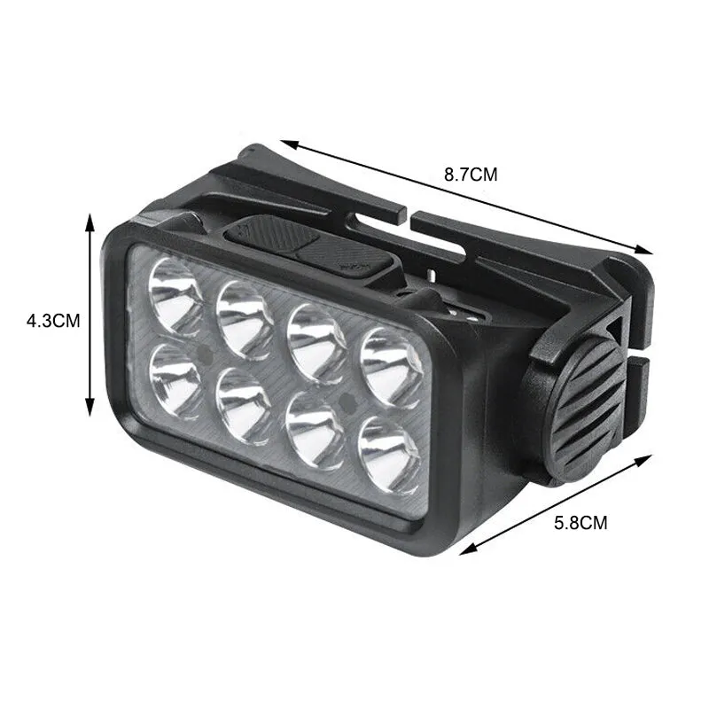LED Motion Sensor Head Torch Waterproof Headlamp USB Rechargeable