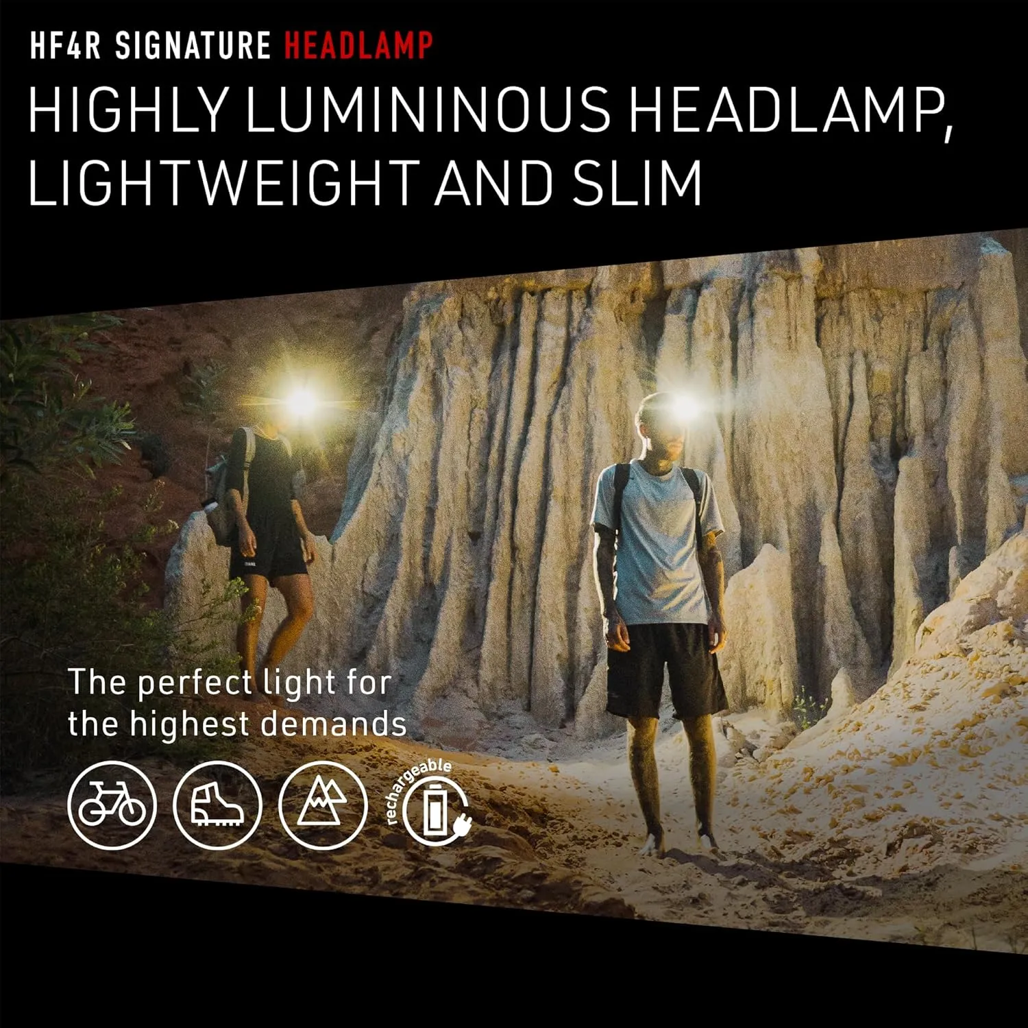 Ledlenser HF4R Signature Hands Free, Rechargeable Headlamp, Water Resistant, 600 Lumens, Black