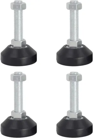 Leveling Feet ，Adjustable Threaded Pole Leveling Foot， 4-Piece Rubber Non-Slip Support Feet, Adjustable Foot Cups, Heavy-Duty Shock-Absorbing Leveling Feet