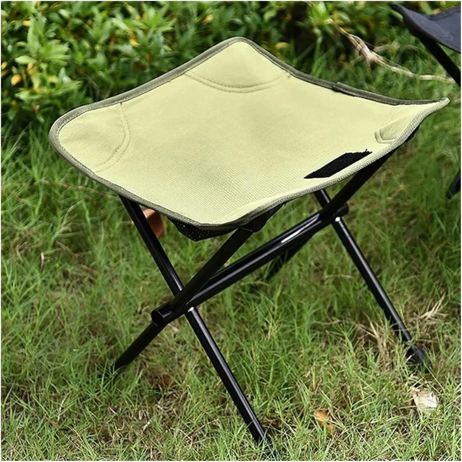 Light Portable Outdoor Folding Chair with Bag Outdoor Folding Fold Aluminum Chair Stool Seat Fishing Camping(Green)