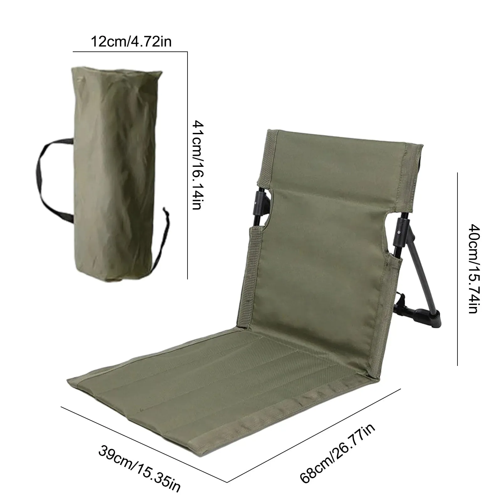 Lightweight Camping Folding Chair with Backrest and Breathable Fabric