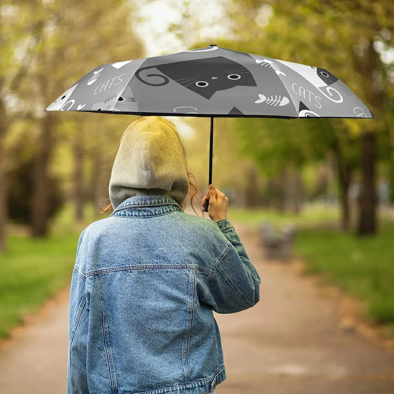 Lightweight Folding Umbrella, Portable Sun Travel Parasol, Compact Anti-UV Strong Rain Umbrella
