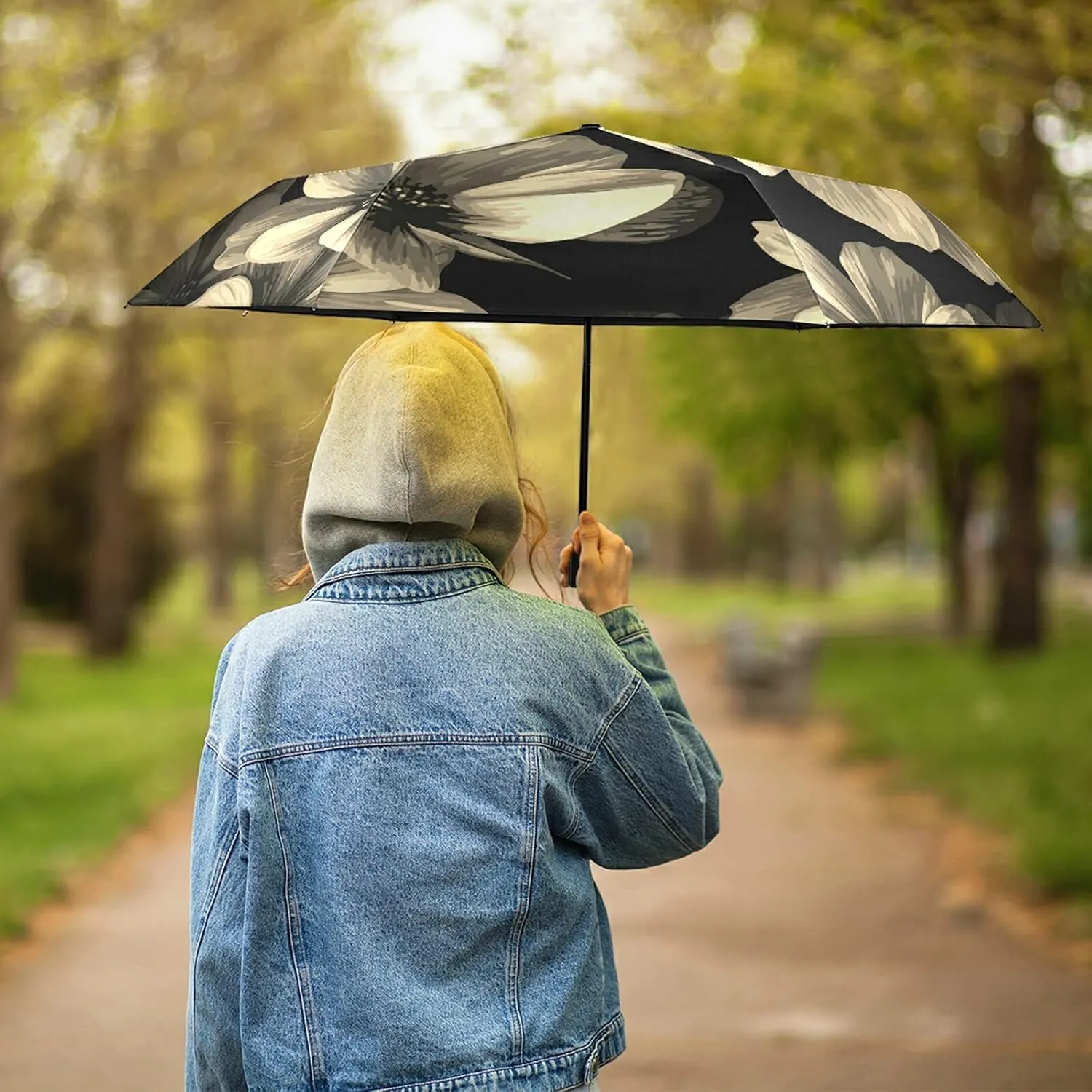 Lightweight Folding Umbrella, Portable Sun Travel Parasol, Compact Anti-UV Strong Rain Umbrella