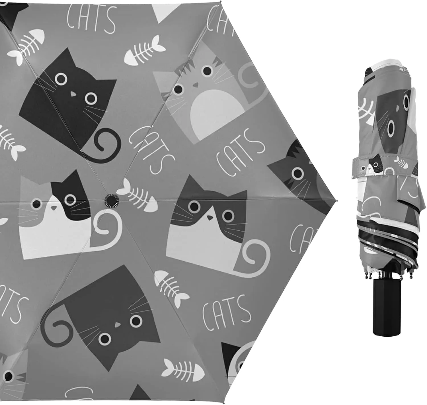 Lightweight Folding Umbrella, Portable Sun Travel Parasol, Compact Anti-UV Strong Rain Umbrella