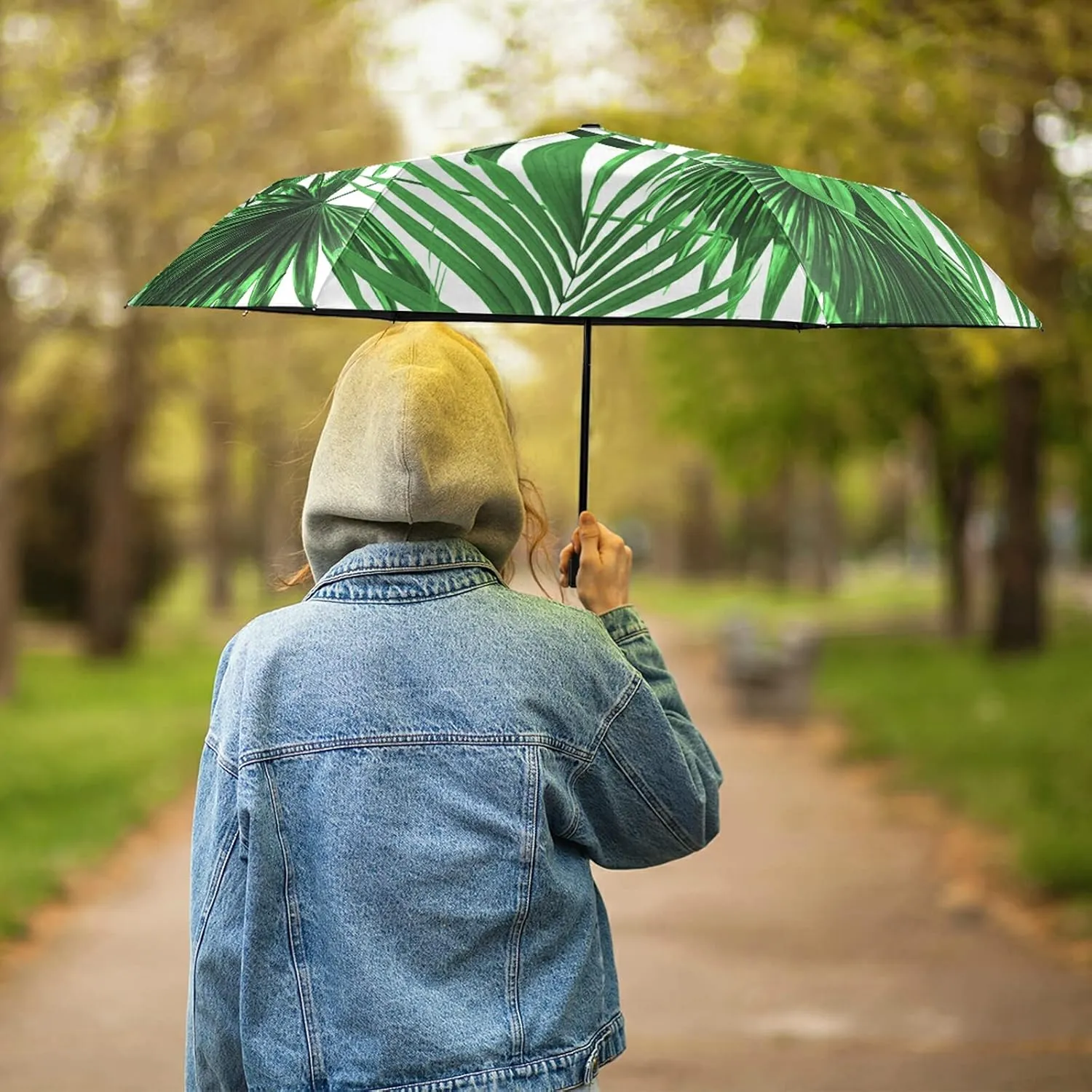 Lightweight Folding Umbrella, Portable Sun Travel Parasol, Compact Anti-UV Strong Rain Umbrella