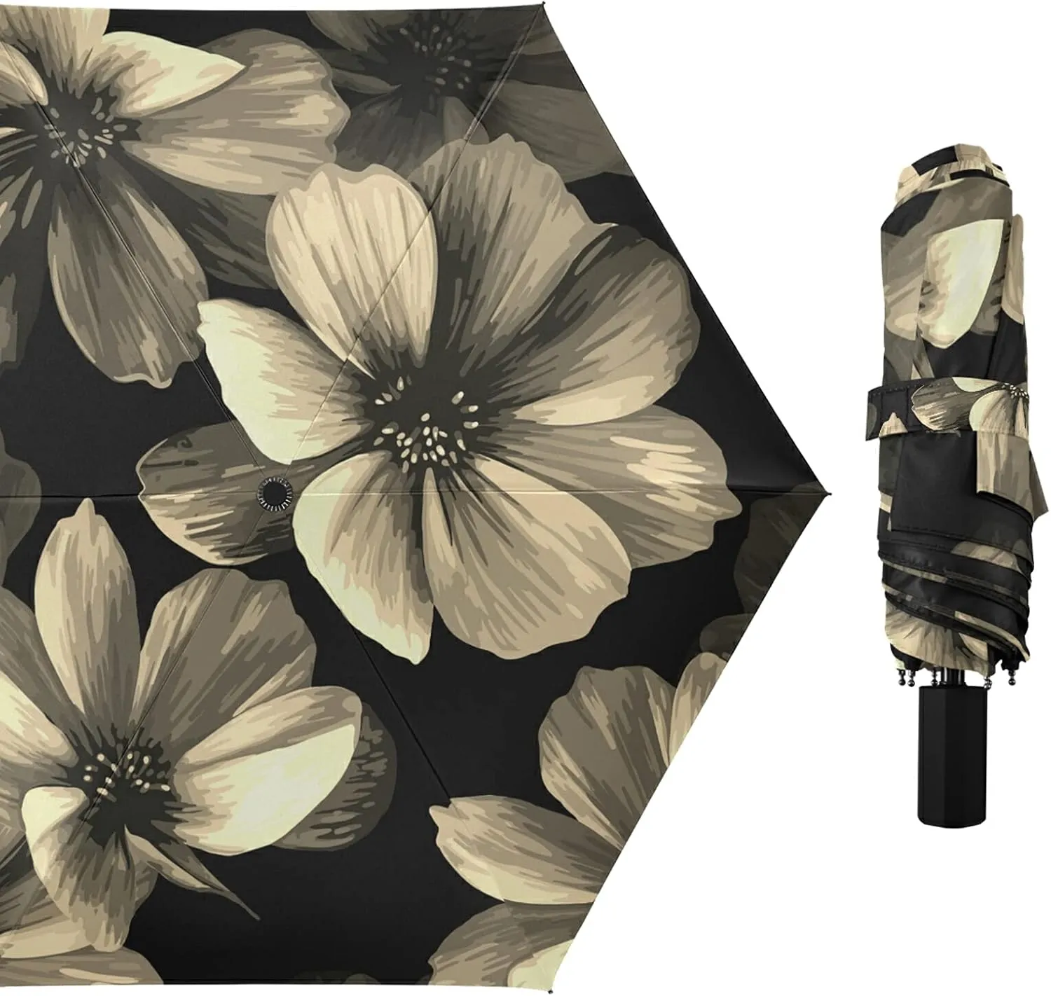 Lightweight Folding Umbrella, Portable Sun Travel Parasol, Compact Anti-UV Strong Rain Umbrella